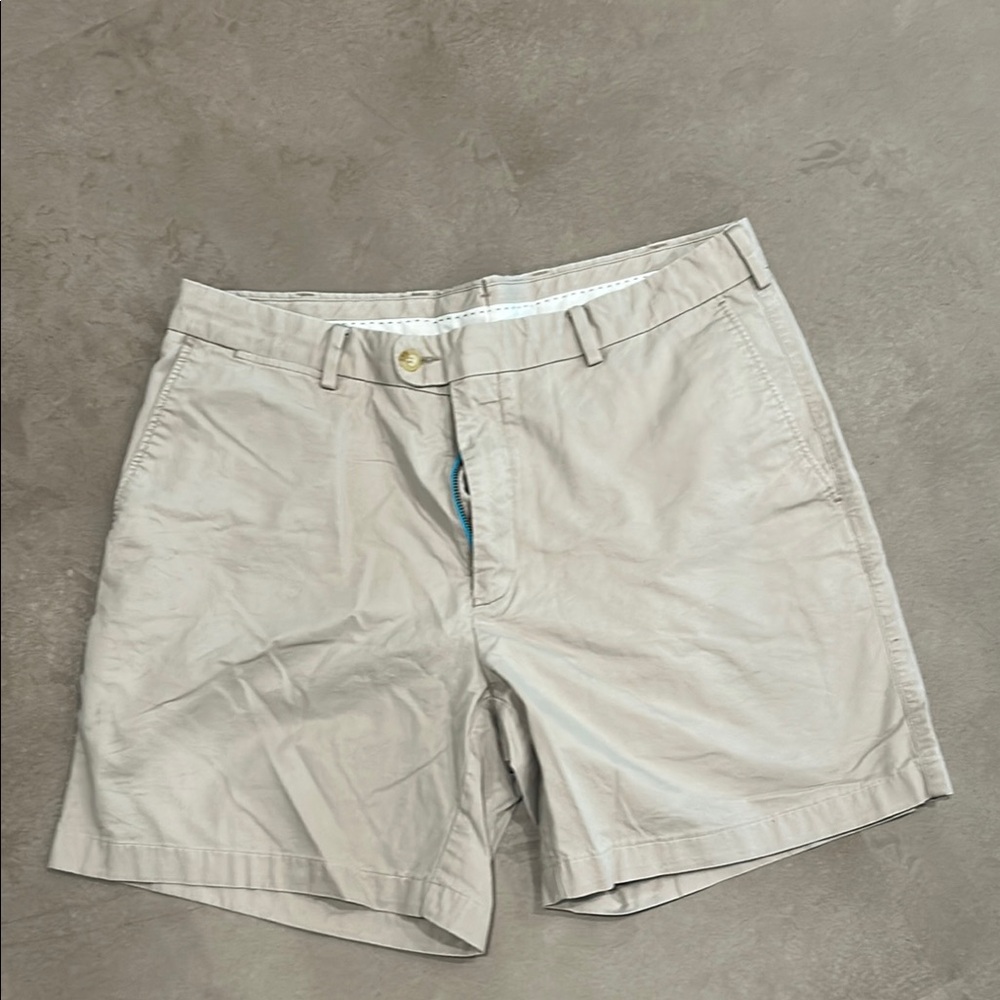 Peter Millar Tan Flat Front Shorts